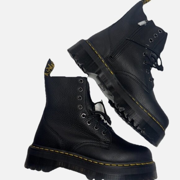 Dr Martens Jadon III Black Pisa Leather 8 Eye Platform Boots M11/W12 NEW